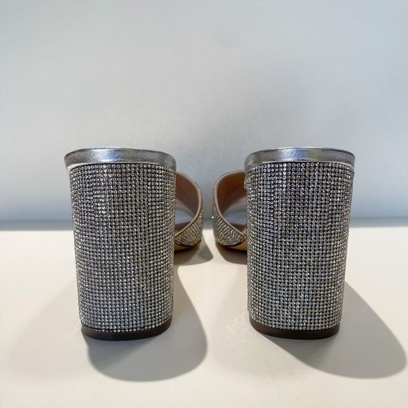 CHELSEA & VIOLET SILVER RHINESTONE HEELS - Picture 2 of 9